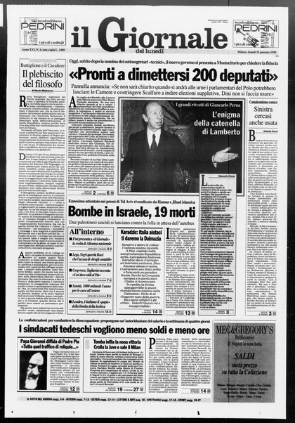 Il giornale del lunedi